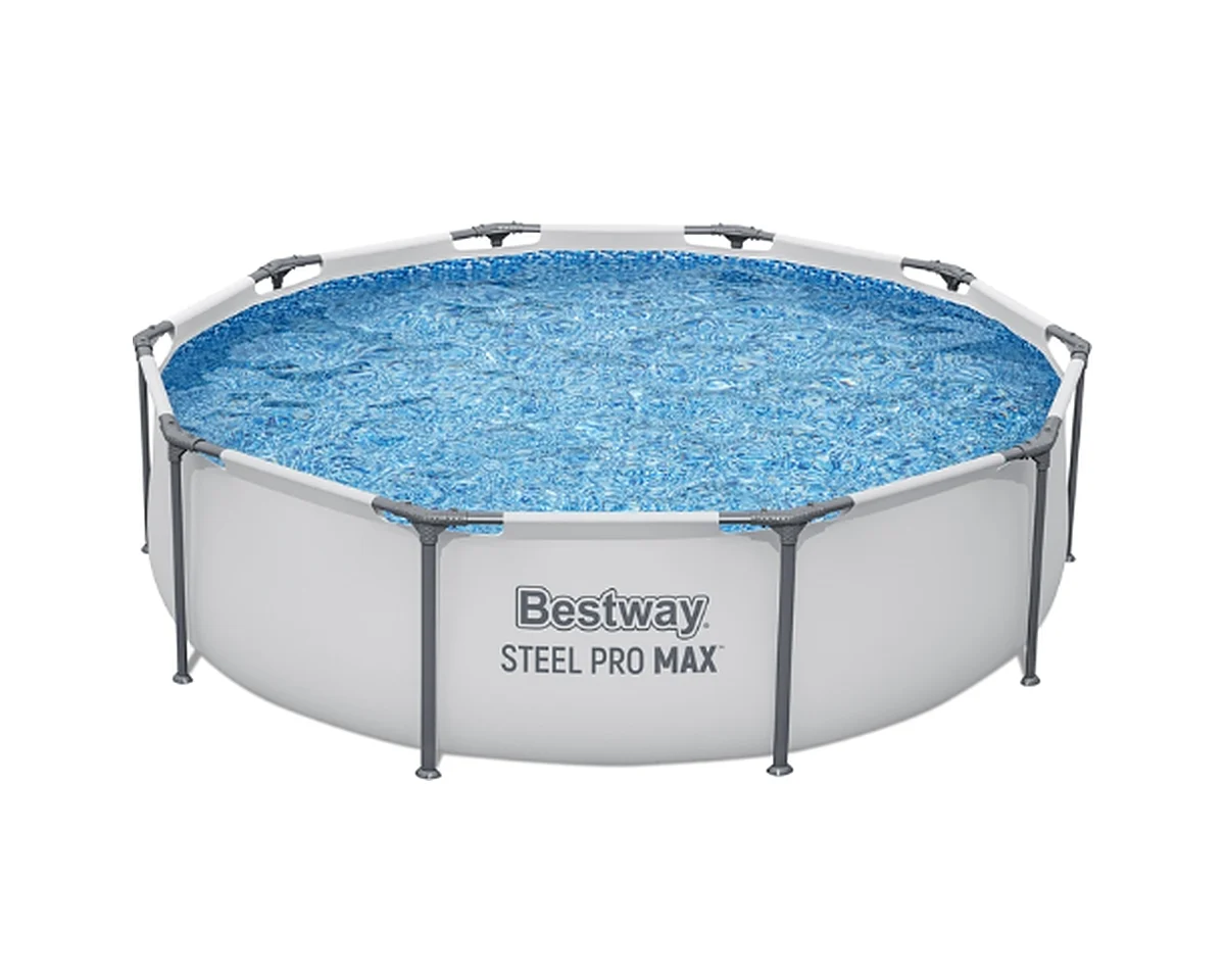 Bestway Round Frame Pool 10 ft × 30 in (56406) above-ground pool with what comes in the box