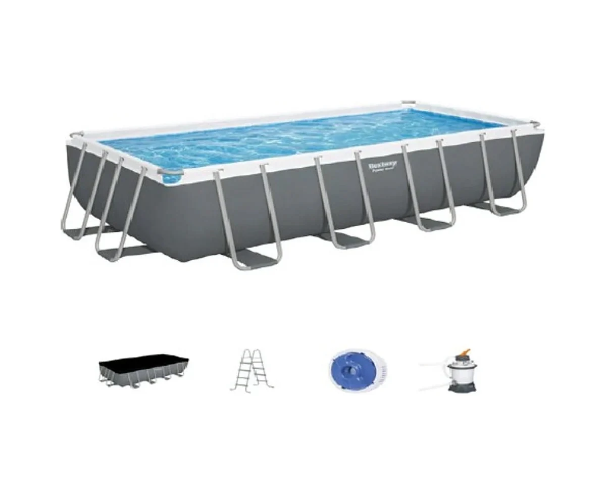 Bestway Rectangular Frame Pool Set 16 ft × 8 ft × 4 ft