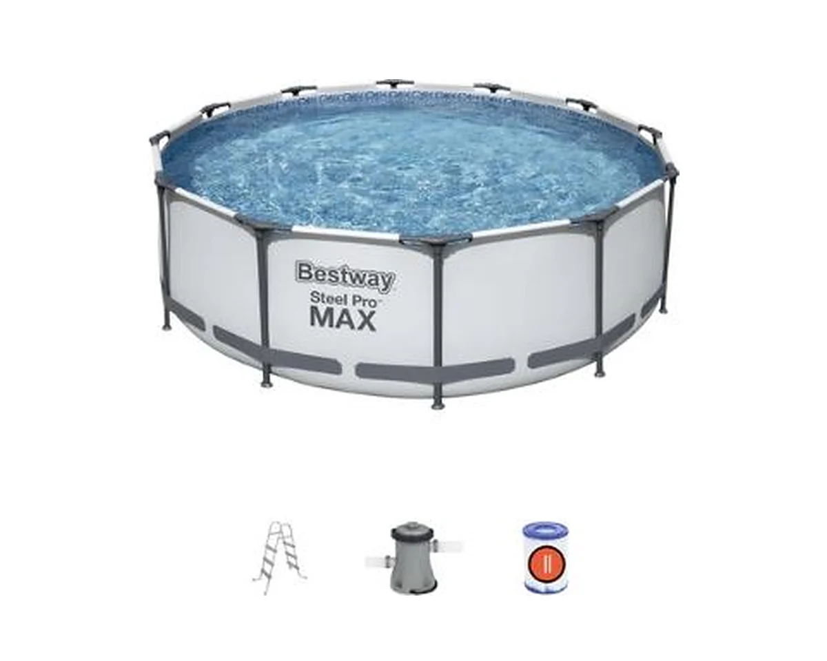 Bestway Round Frame Pool Set 12 ft × 3.3 ft