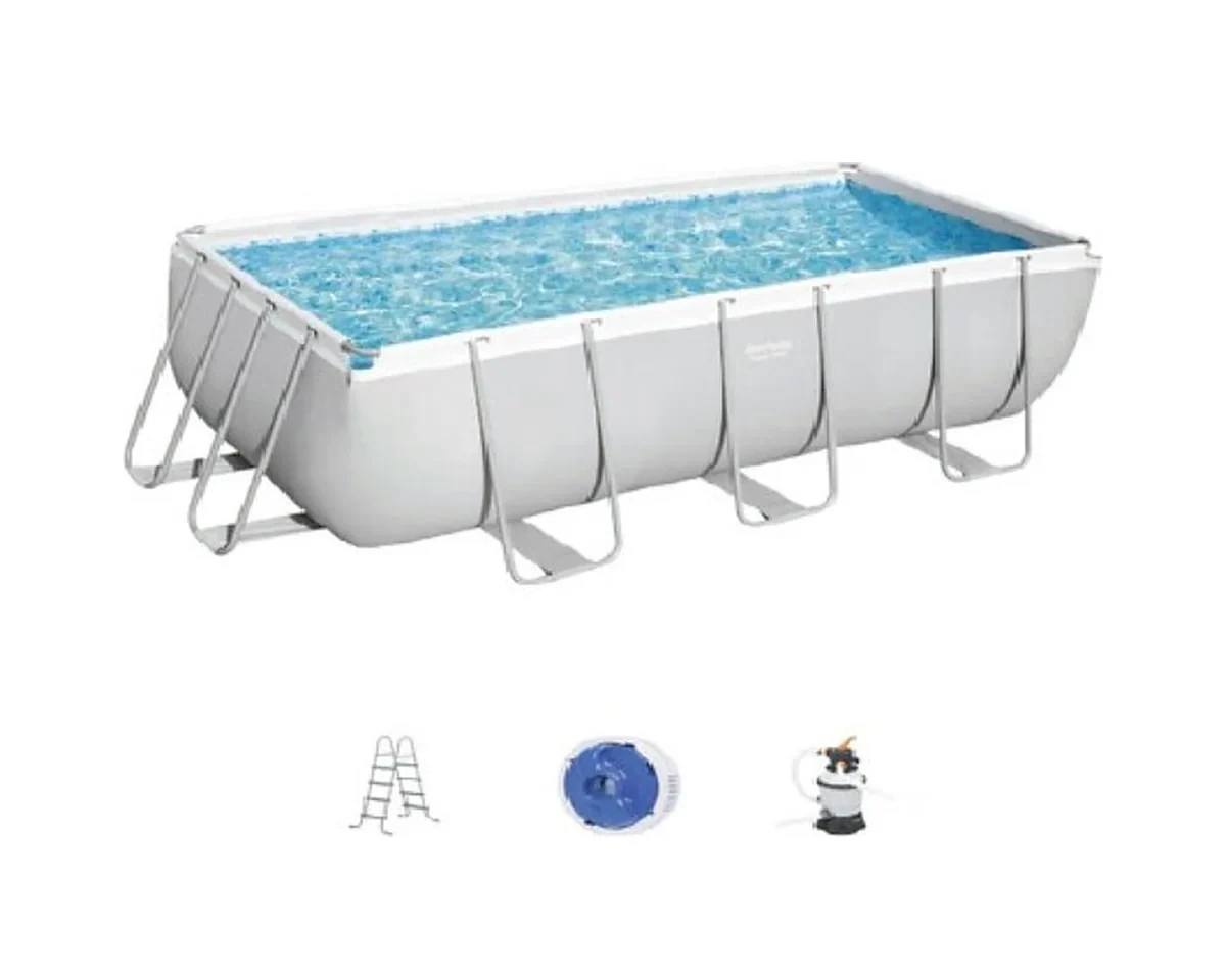 Bestway Rectangular Frame Pool, Deep 13.6 ft × 6.7 ft × 4 ft